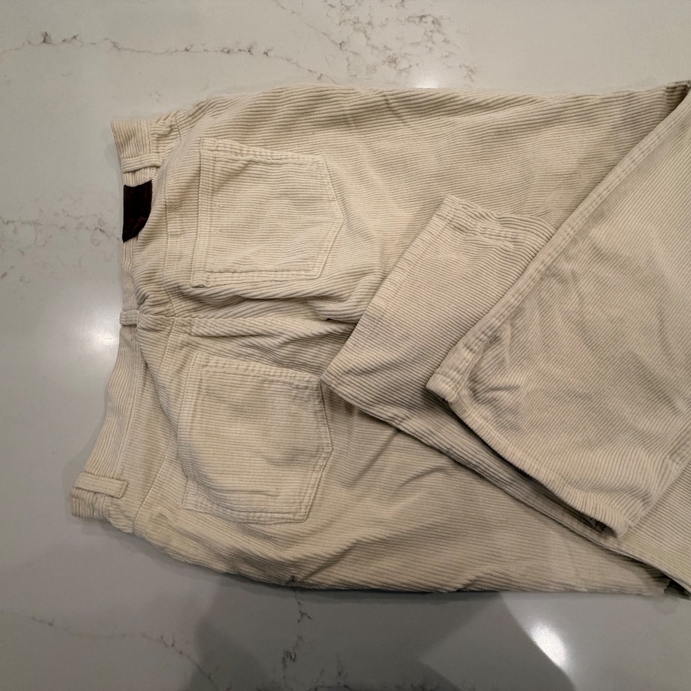Lauren Ralph Lauren Cream Corduroy Pants Women’s Size 12 Straight Leg Ivory - Picture 5 of 6